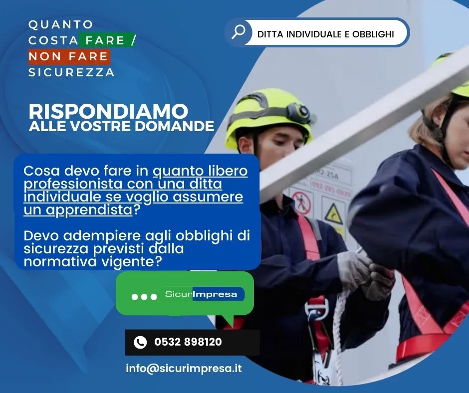 Obblighi di salute e sicurezza sul lavoro per una ditta individuale