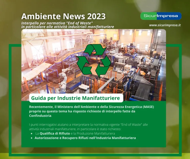 Novità Ambientali per l’Industria Manifatturiera